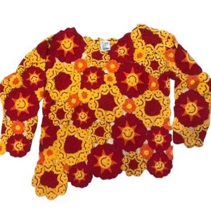 Moschino vintage smiley face emoji crochet sweater
